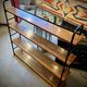 Low freestanding wooden and metal bookshelf, Omnia style – 1960