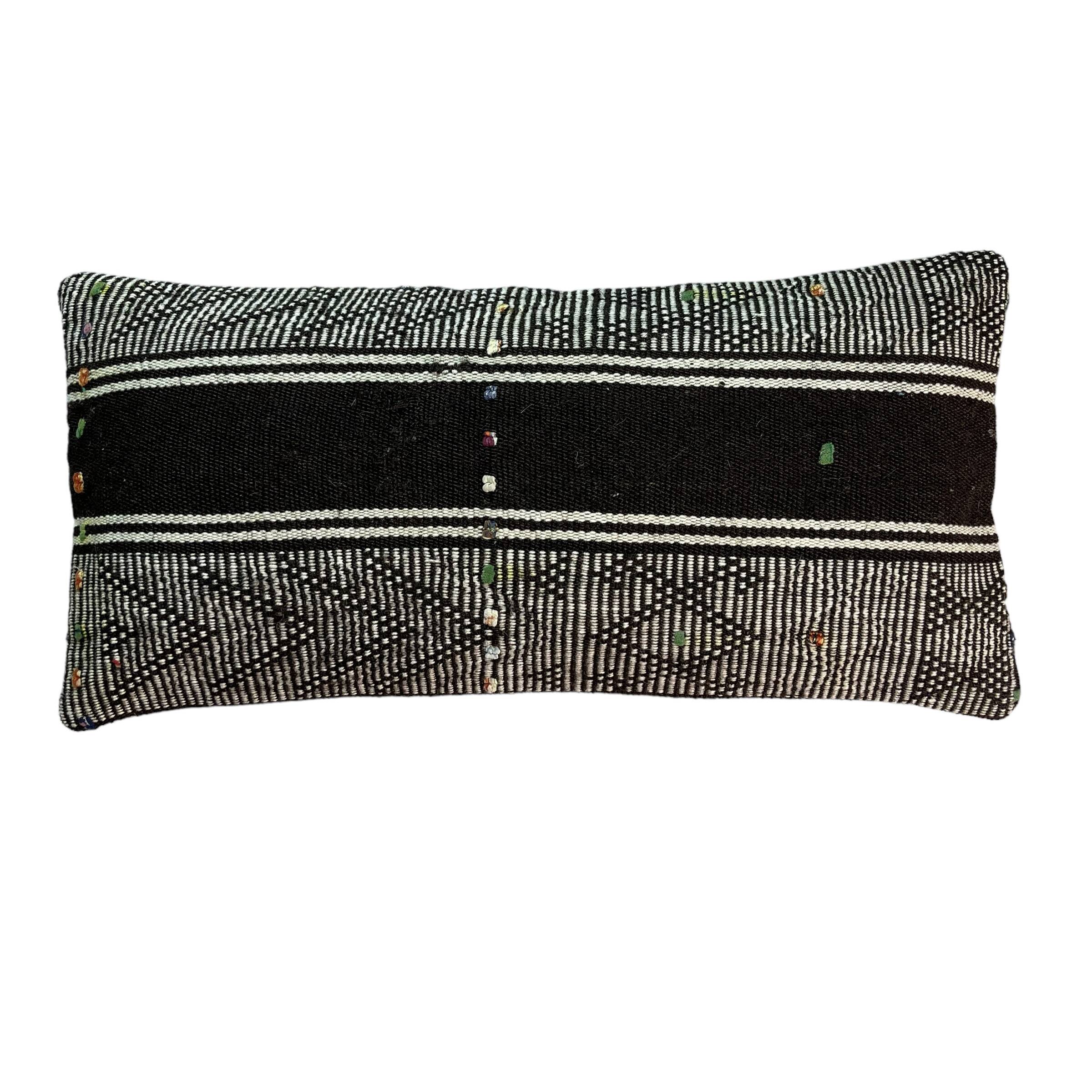 Vintage turkish kilim cushion cover , 30 x 60 cm