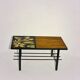 Table basse vintage 1970 - Céramique, chêne et métal