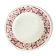 Round serving dish with burgundy red floral pattern