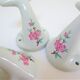 Three porcelain hooks limoges vintage japanese floral decoration