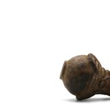 Mangbetu pottery container with hermaphrodite ancestor