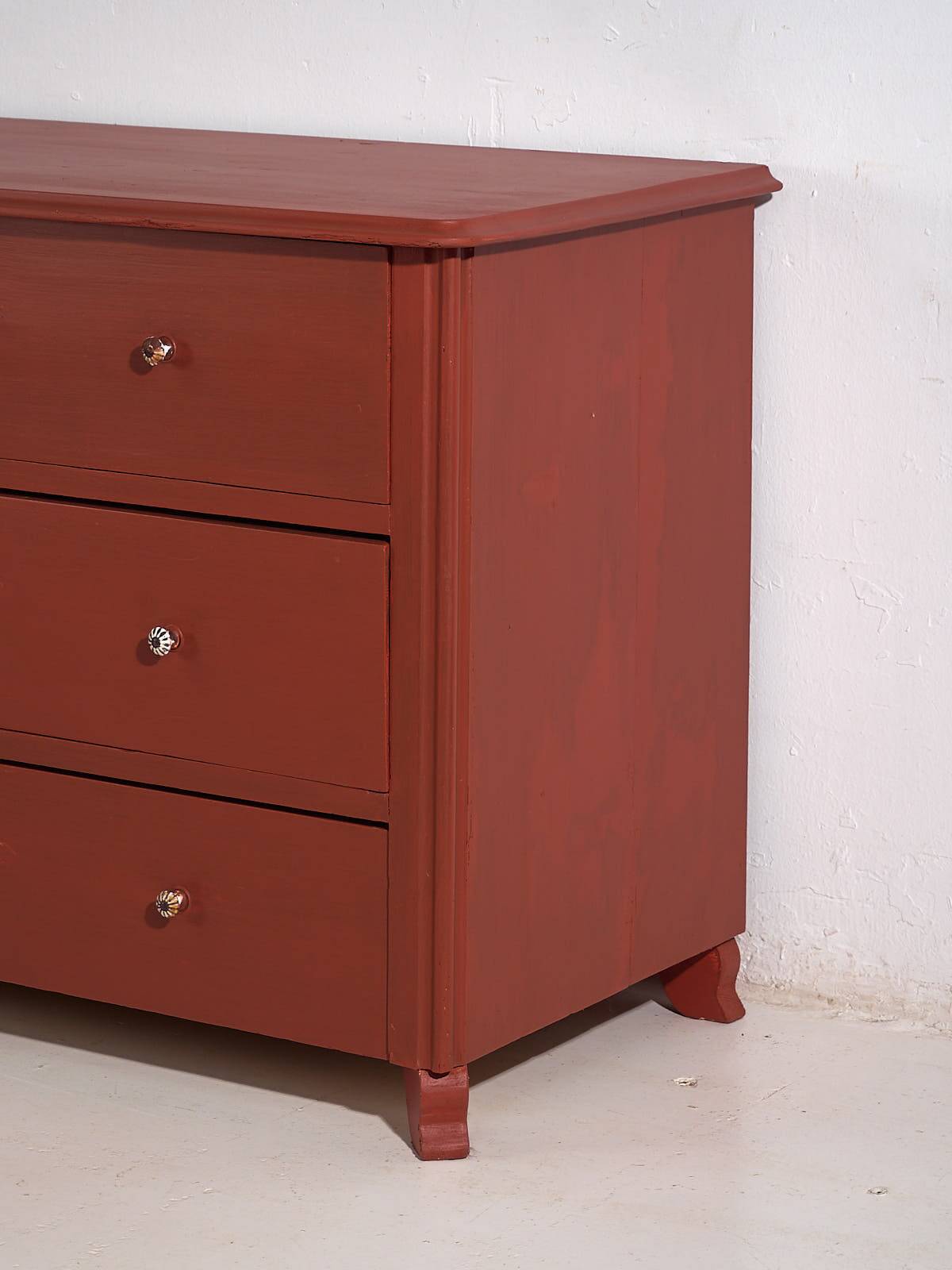Antique red terracotta chest of drawers (circa 1920) #91