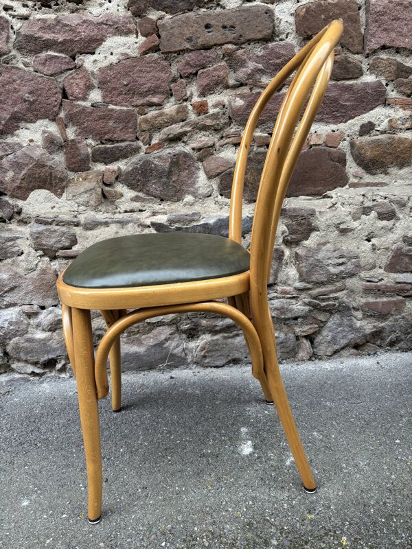 6 Chaises bistrot style Baumann cuir vintage 80s