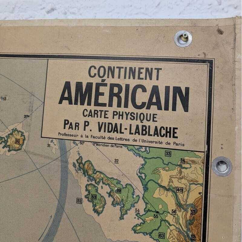 Carte scolaire Vidal Lablache - Continent Américain