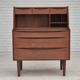 1960s, Danish chest of drawers, original condition, foldable mirror, solid teak wood.