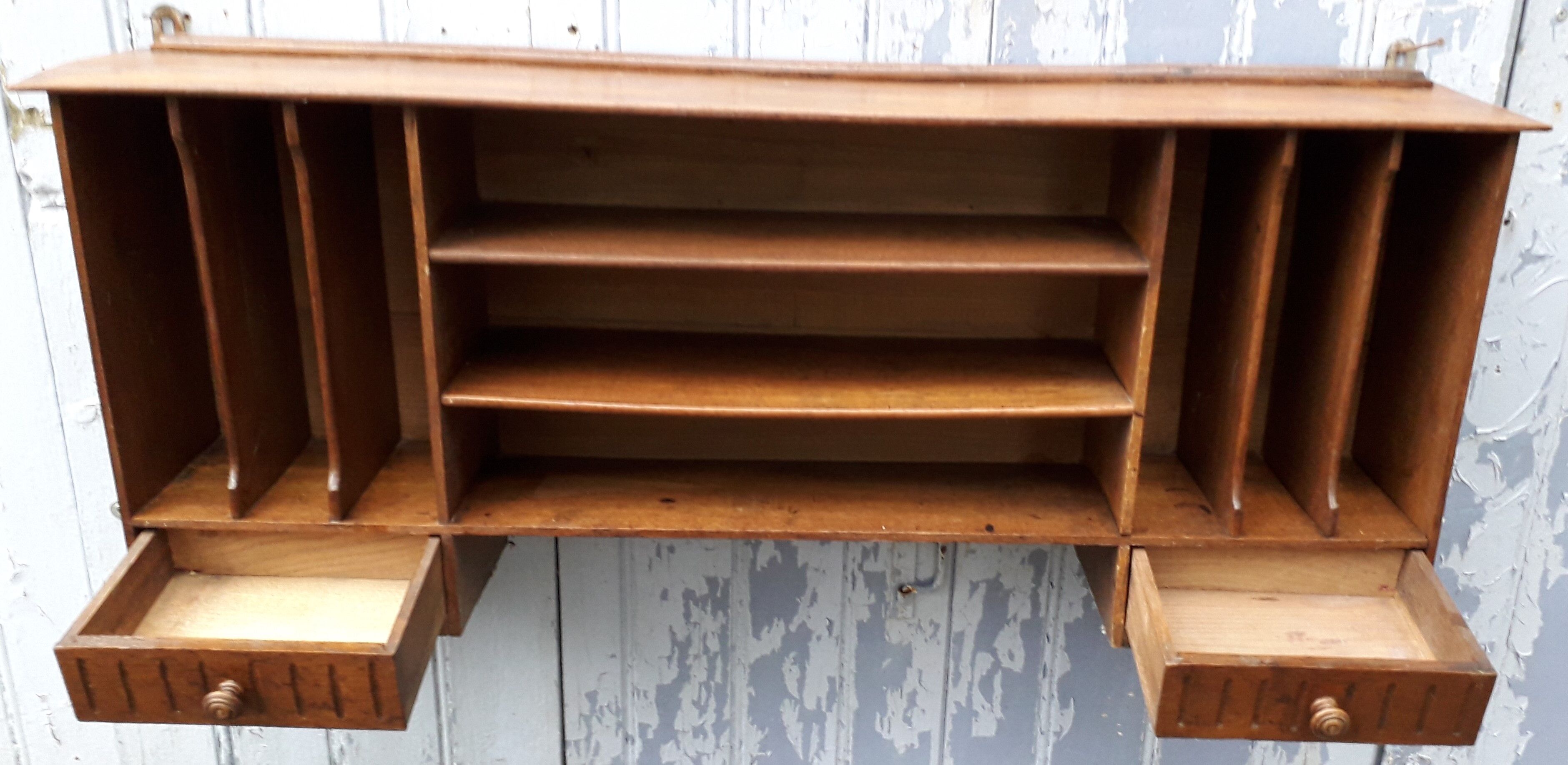 wooden desk top shelf