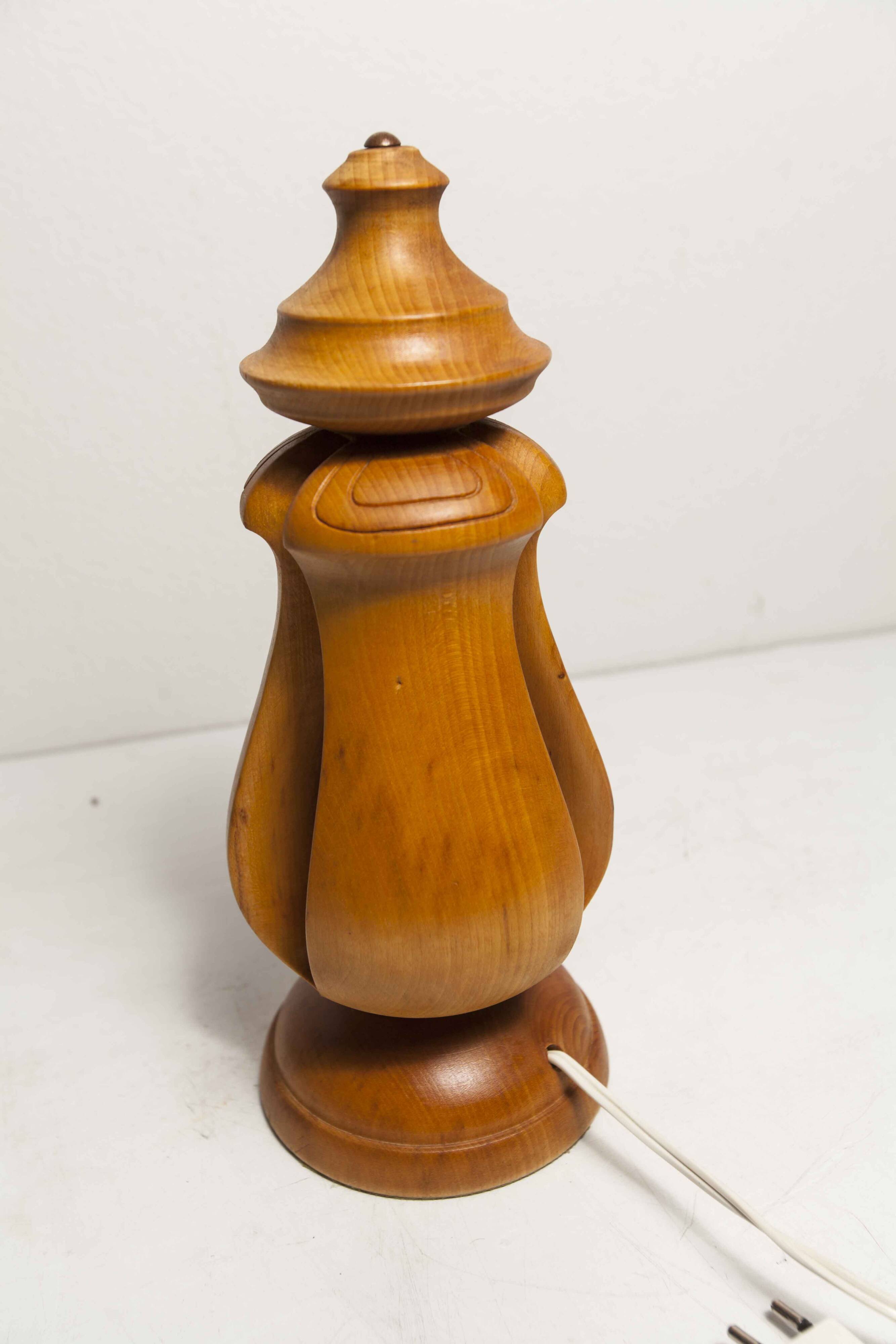 Solid wood table lamp 1960