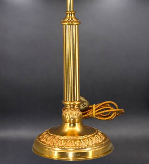 Bronze Gilt Bouillotte Lamp with Pleated Shade