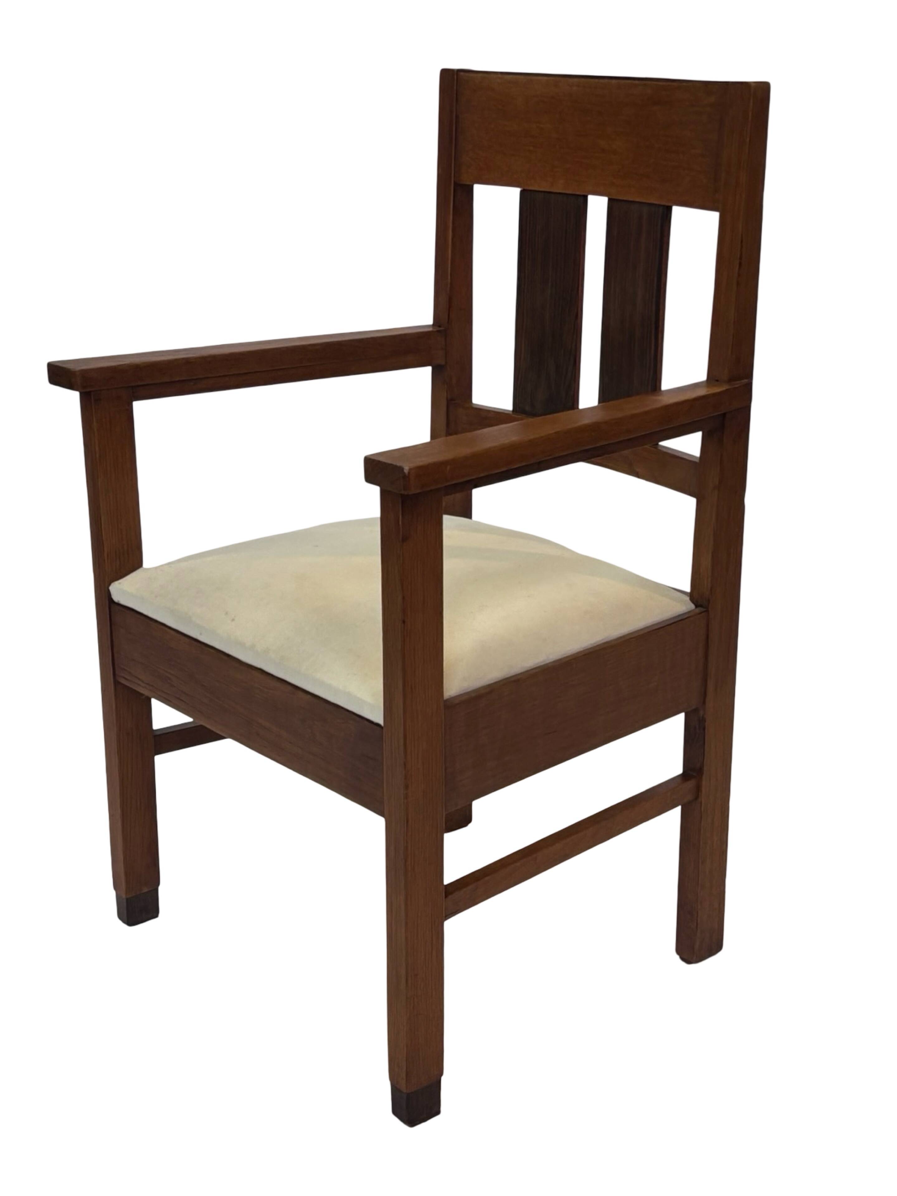 Set of four Art Deco chairs oak Amsterdam School Design 30's