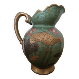 Cruche en bronze cloisonné d'émail vert d'eau