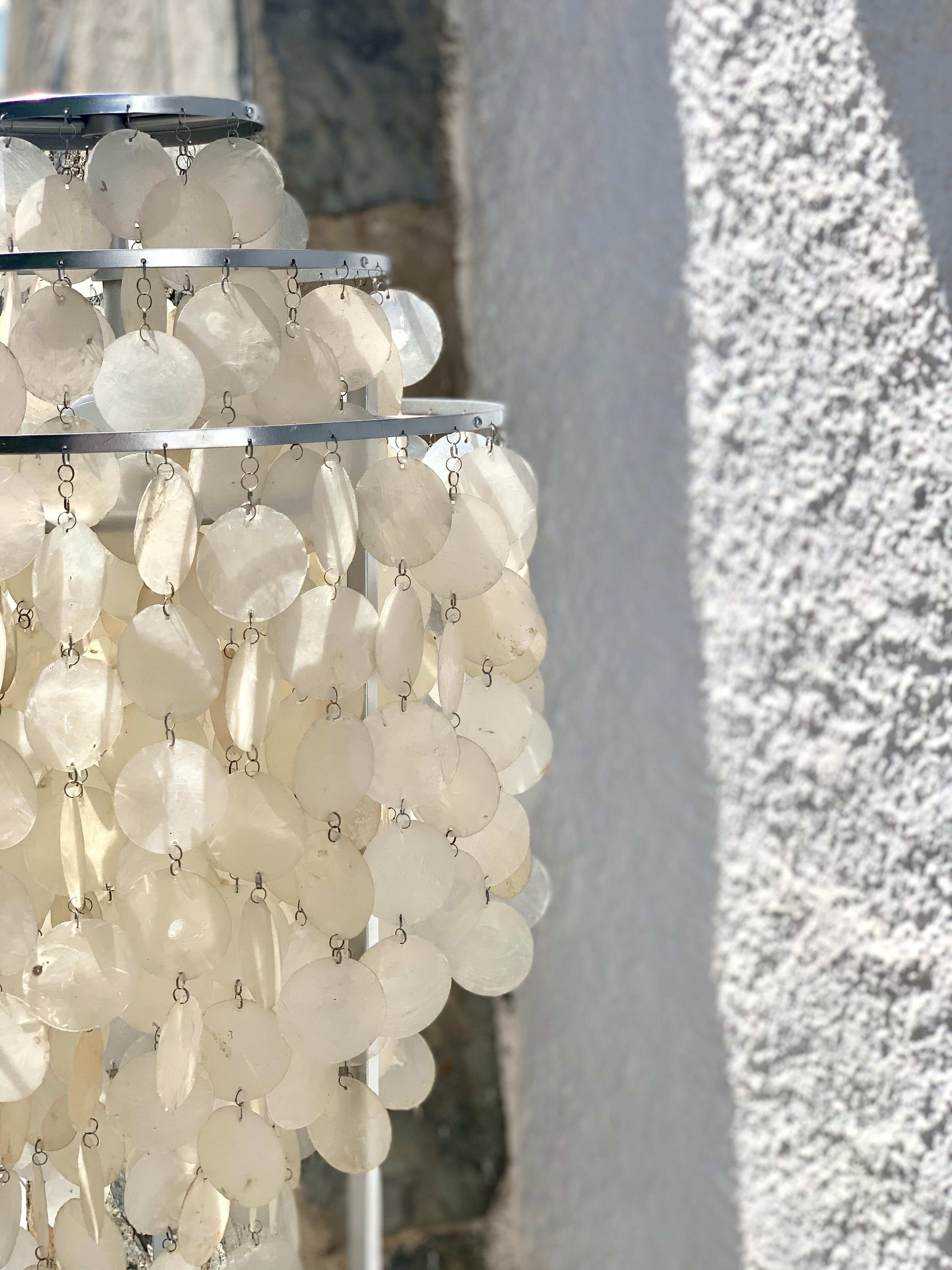 Lampadaire des années 60 en pampilles de nacre