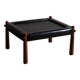 Percival Lafer MP-81 side table in black leather, Brazil 1970s
