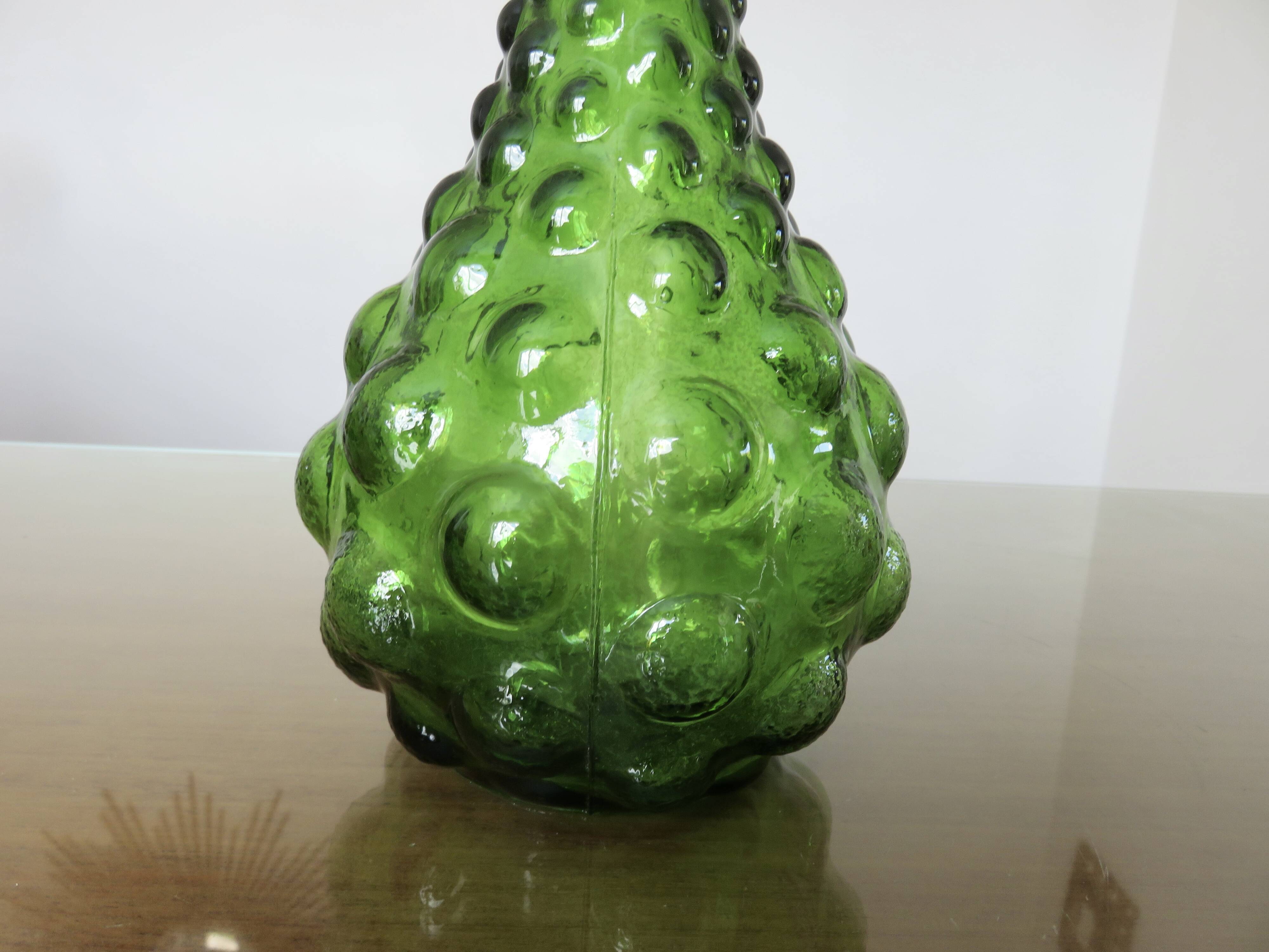 Bottle, carafe Italy, Empoli, in bubbled glass 1960