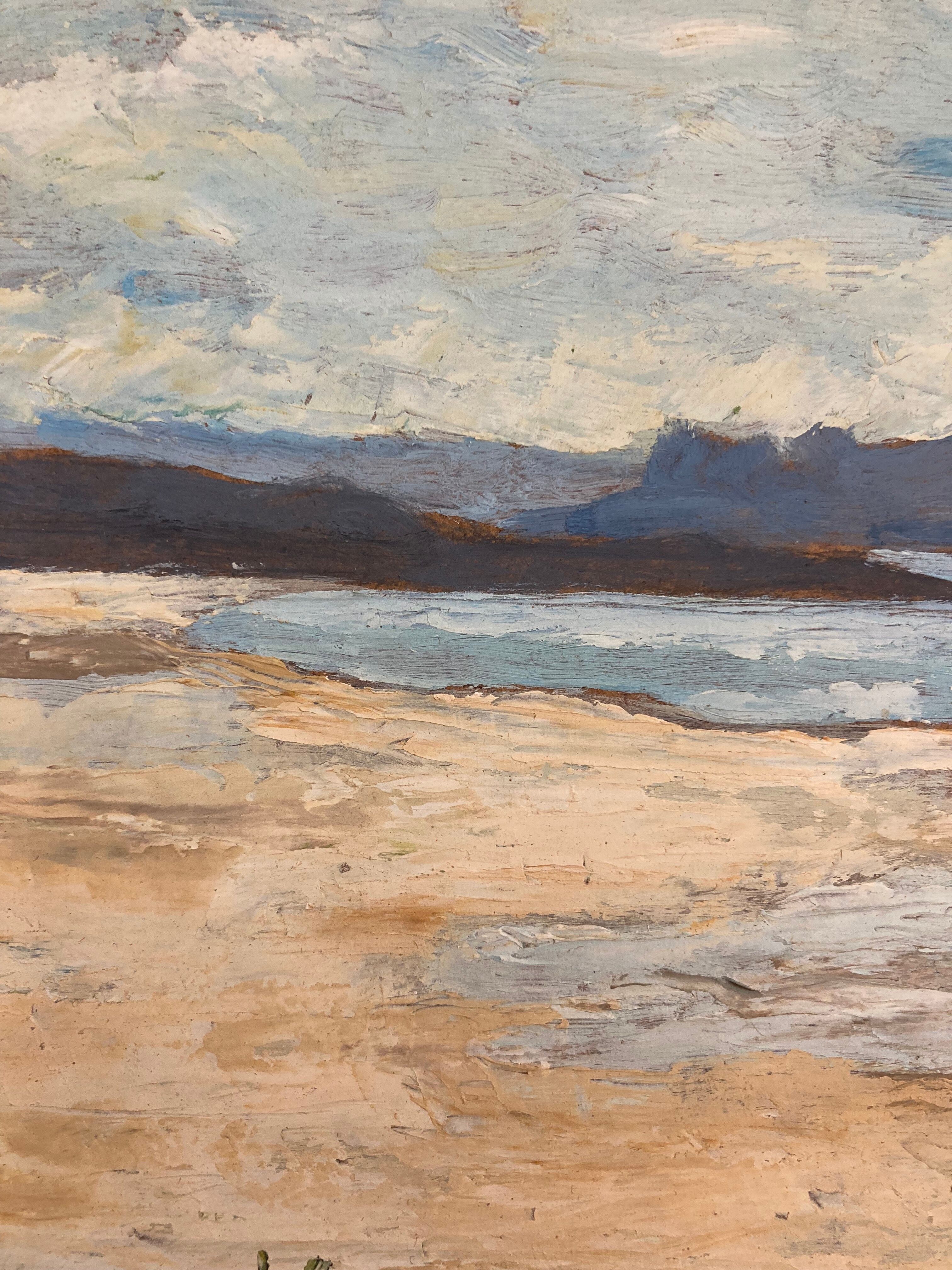 Peinture bord de mer vintage