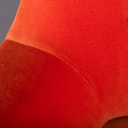 Reupholstered Midcentury Velvet Orange 3-Seat Sofa from CFC Silkeborg, 1960s