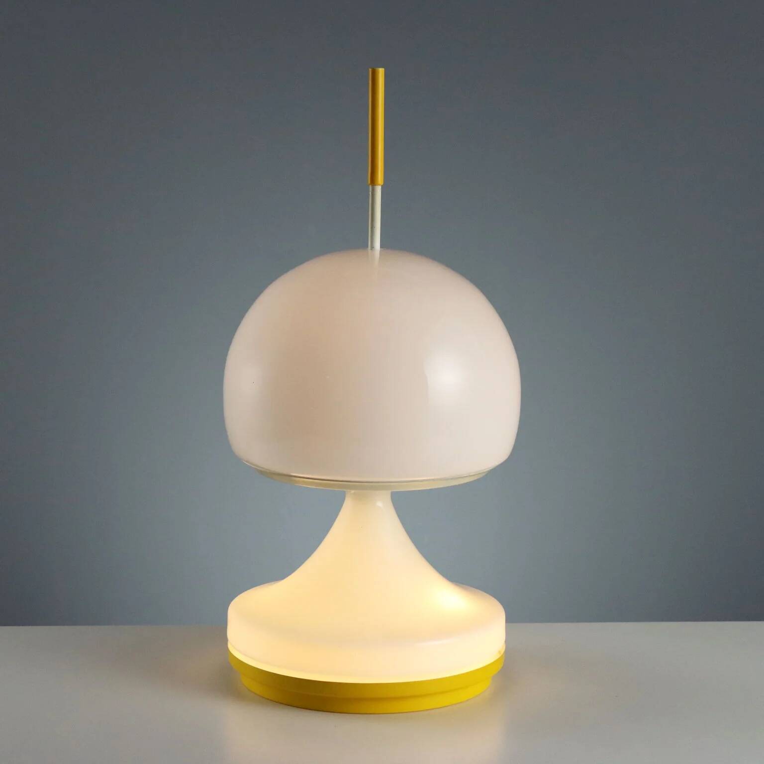 Vintage glass table lamp with double switch, Italy, 1970s