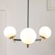 Mid-century italian brass and opaline chandelier