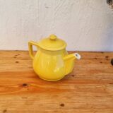 Cafetière en céramique jaune vintage