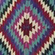 Turkish Kilim Yuruk Vintage 136x245 cm Geometric Pink Green Purple