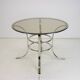 Midcentury Chrome and Glass Dining Table, Italy 1970s