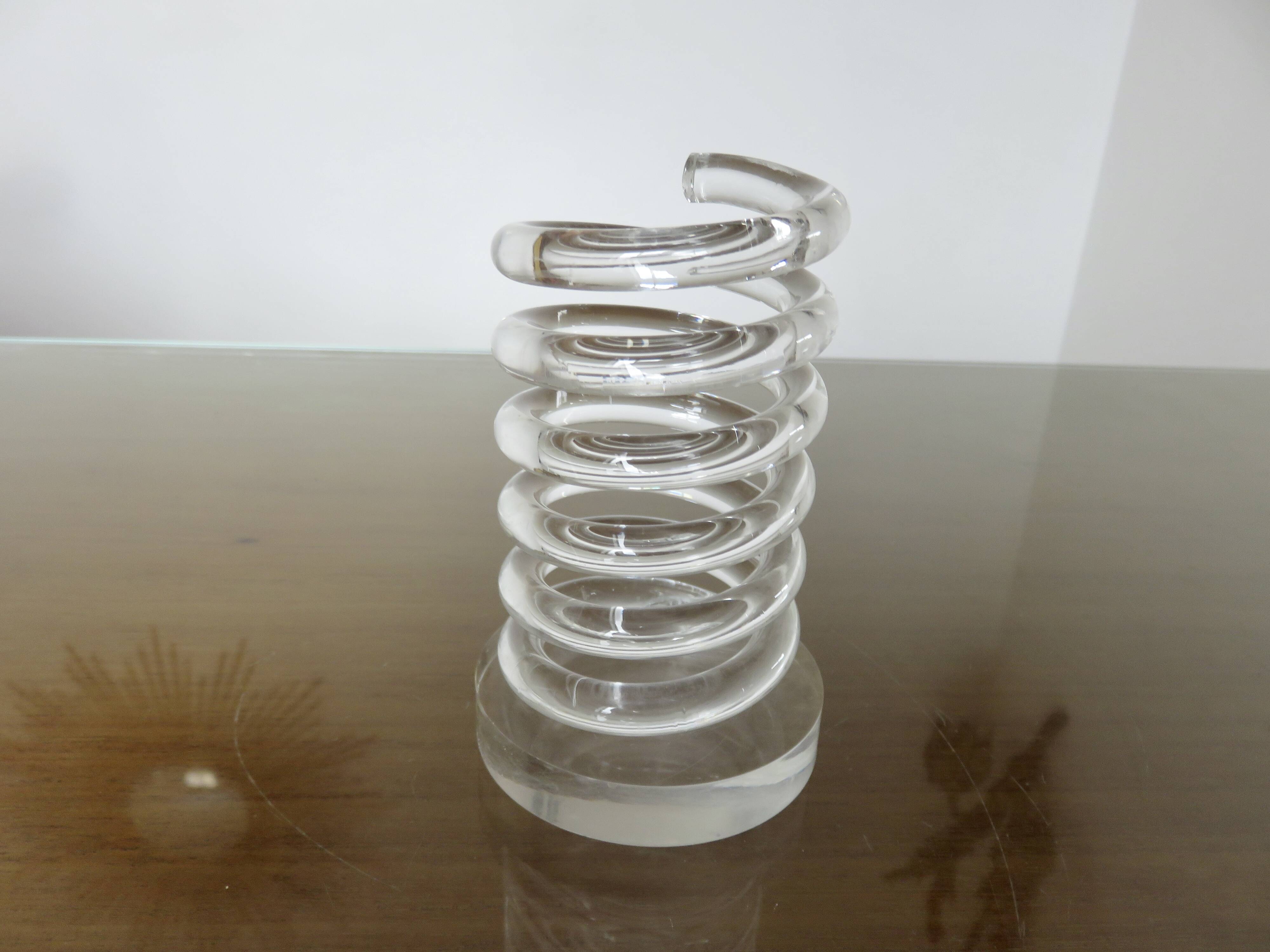Spring pencil holder in plexiglass 70s 80s