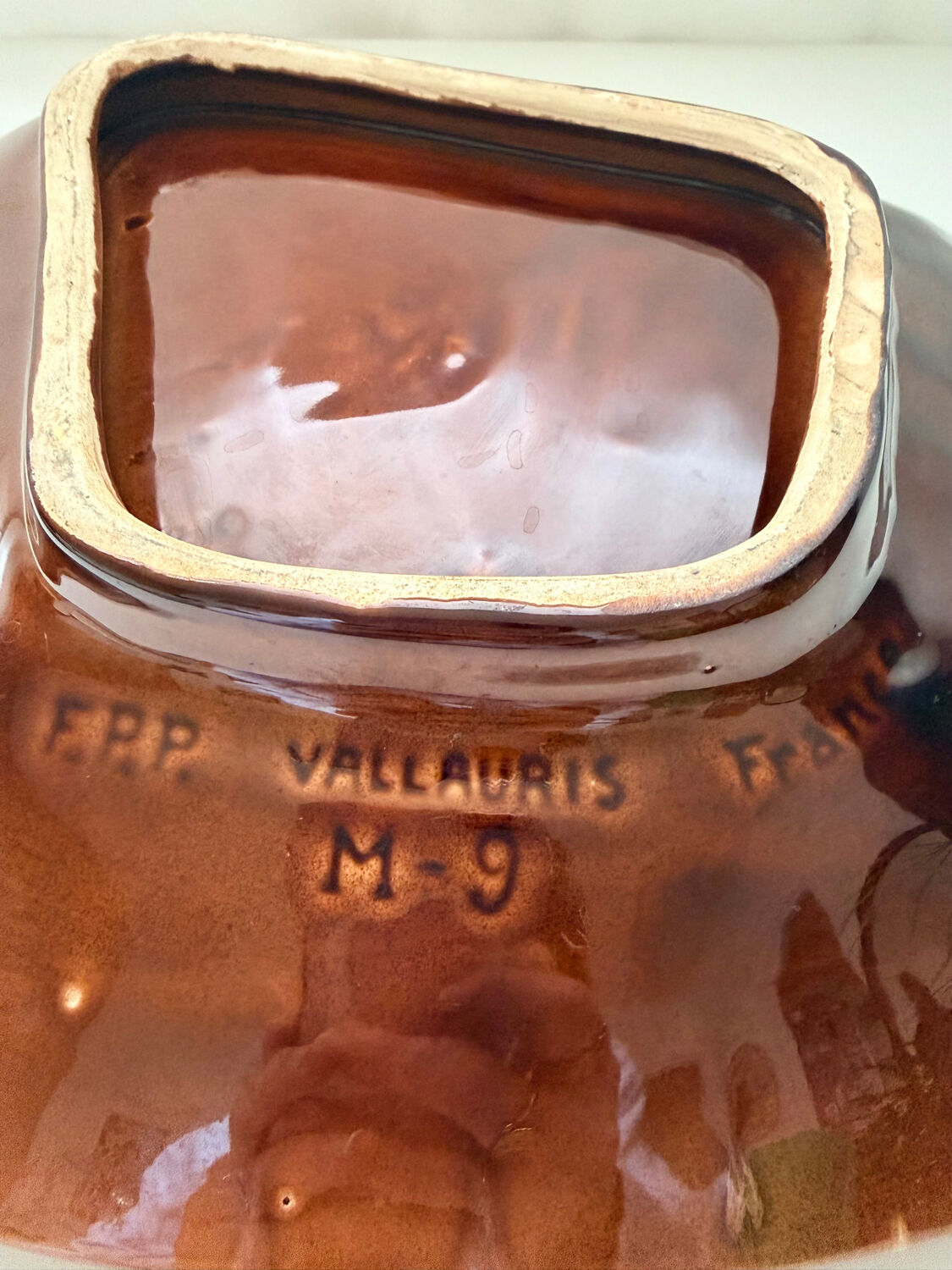 Vintage Vallauris decorative plate from the 50s/60s – glazed ceramic