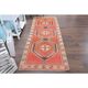 Vintage Turkish Hand-Knotted Wool Cotton Red Runner Rug 100x268