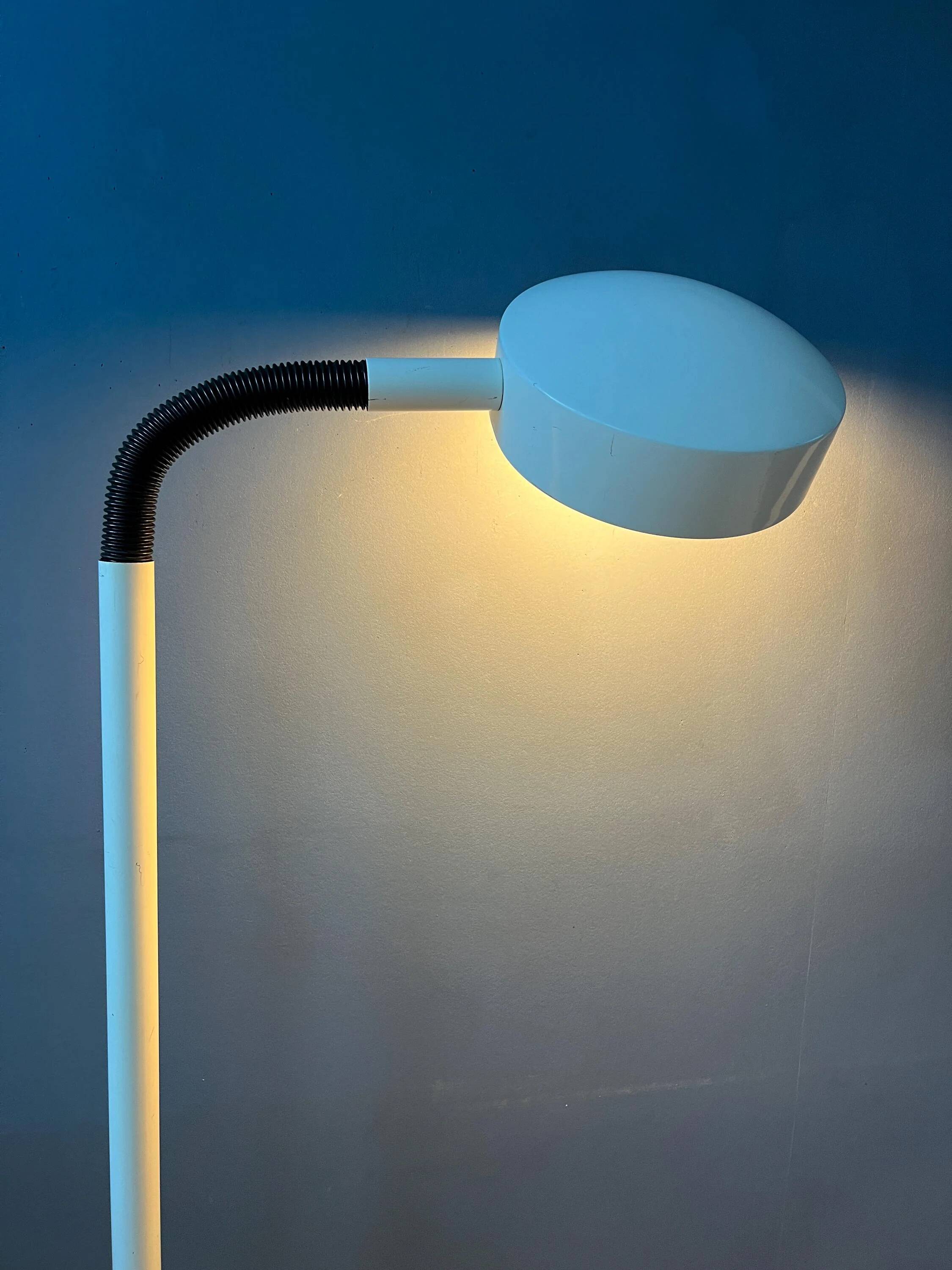 Vintage Space Age floor lamp in white metal Hala