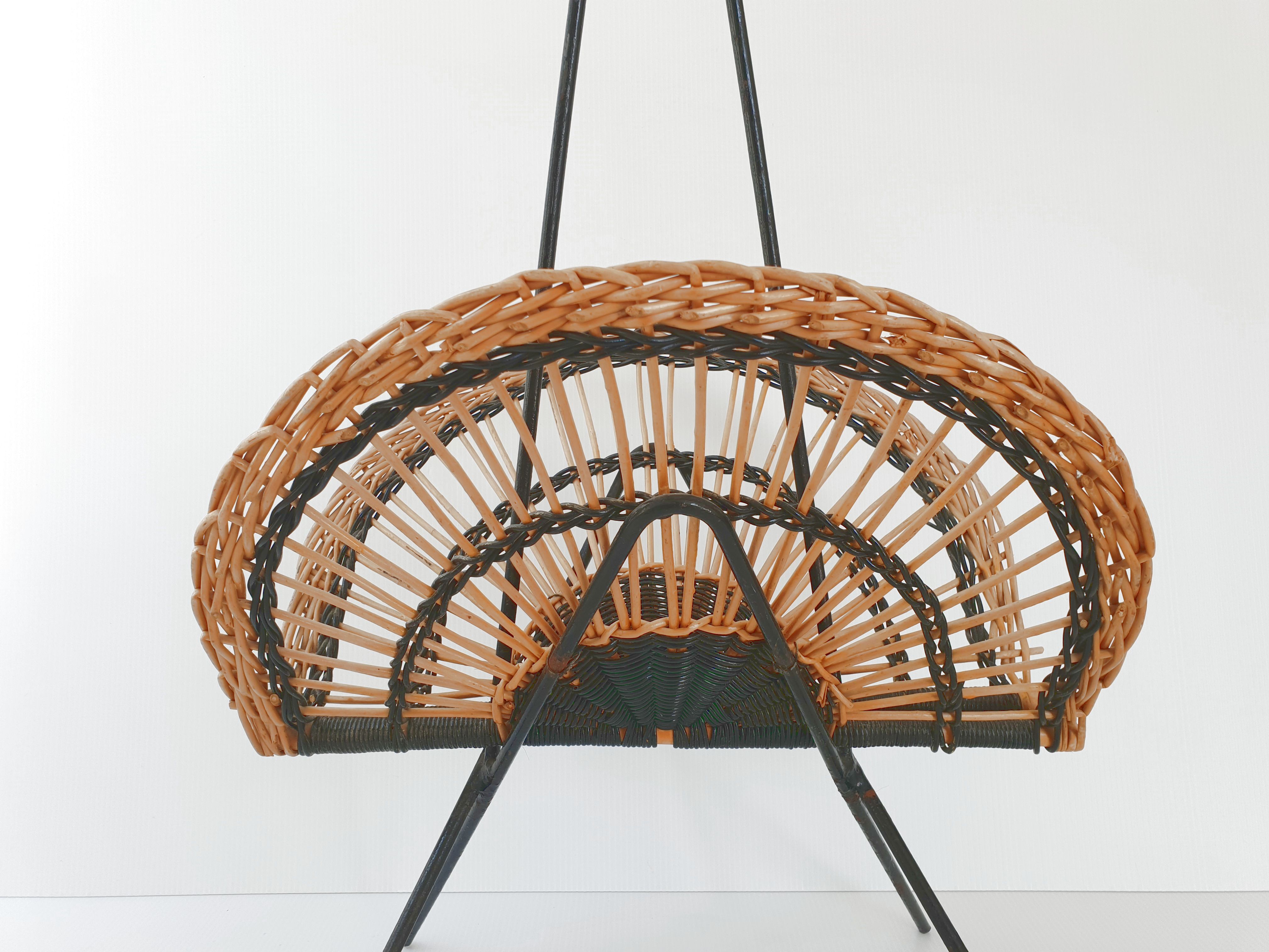 Vintage rattan magazine holders