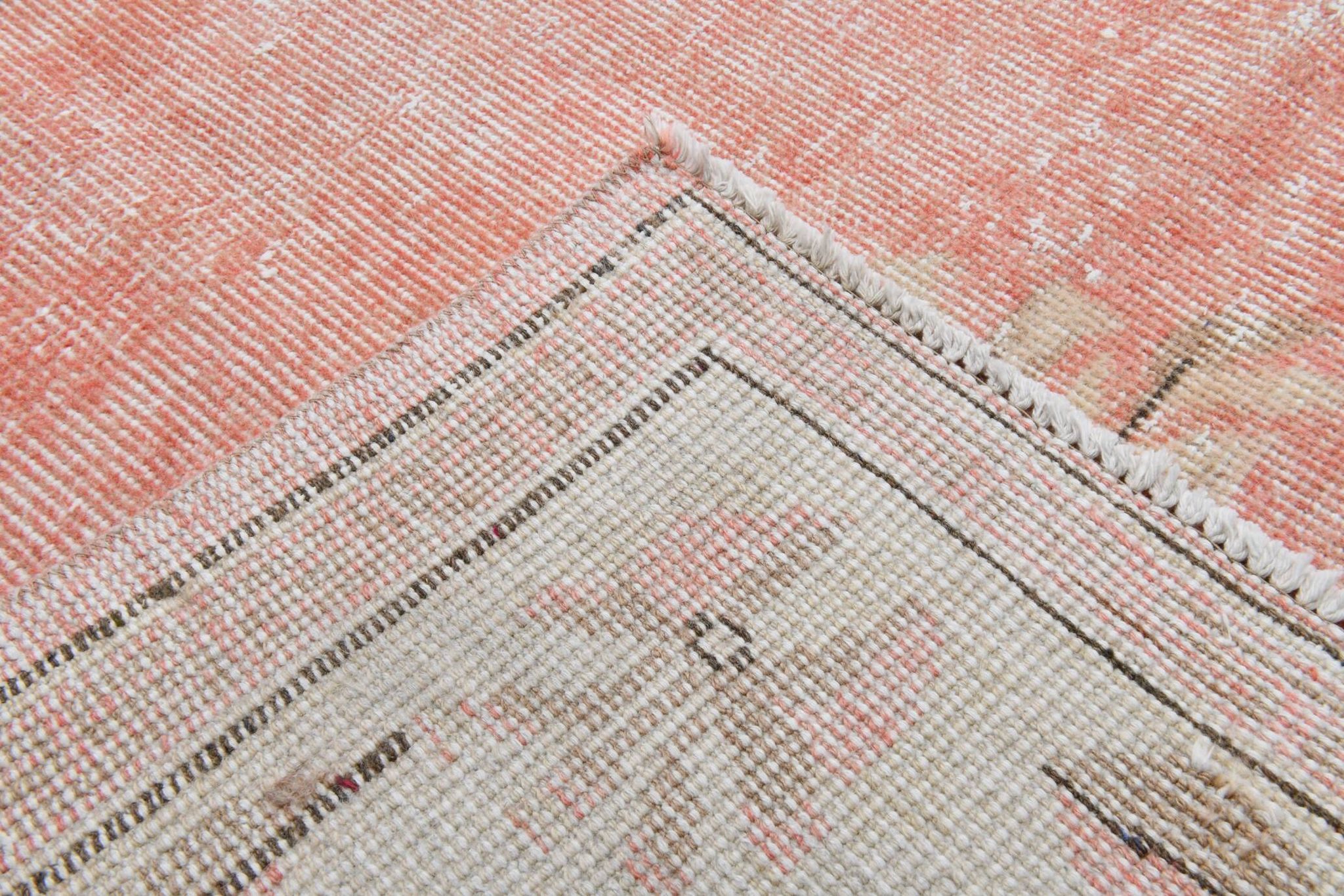 6x9 Turkish Soft Pink Bordered Vintage Rug, 191x282Cm
