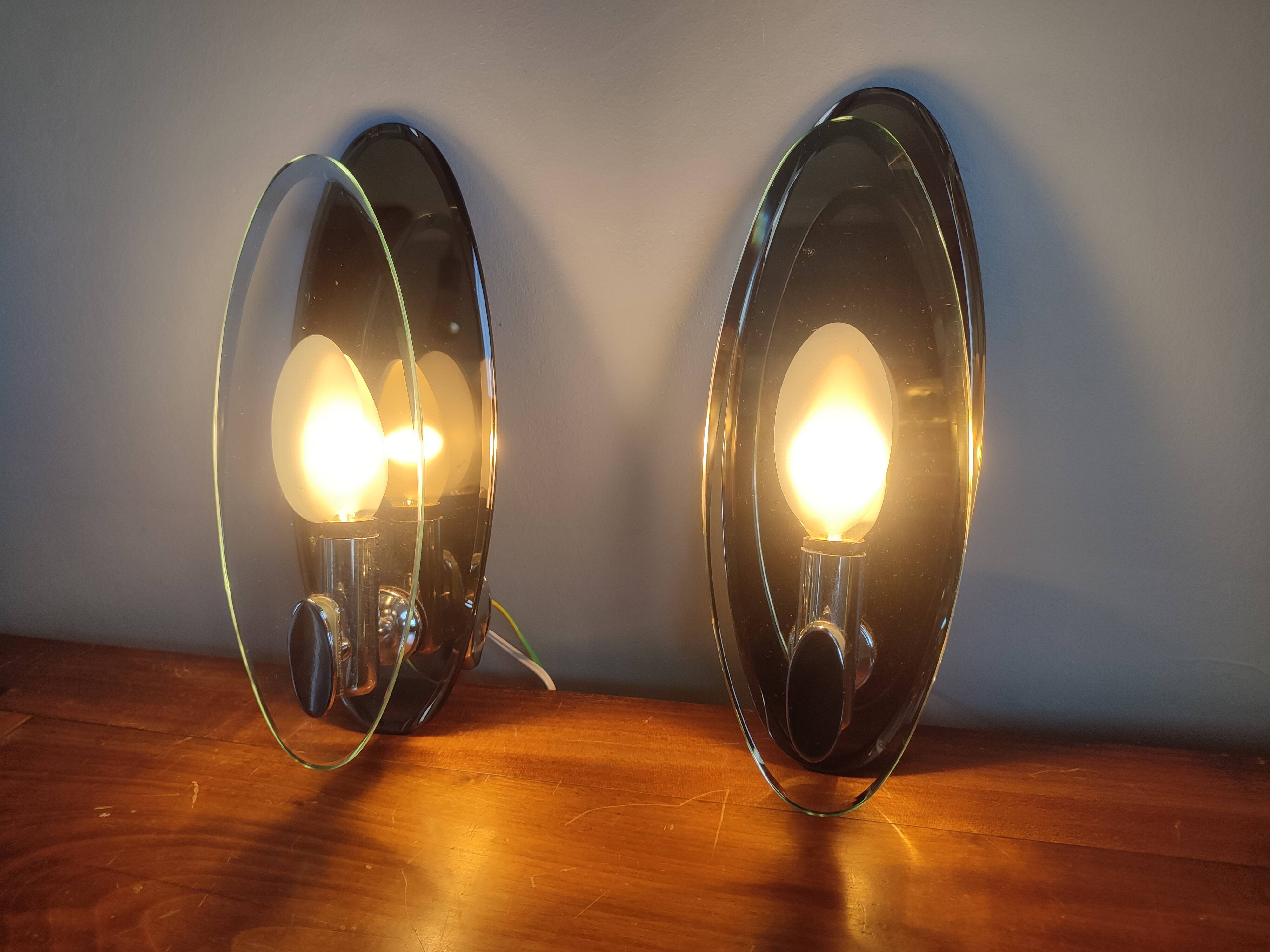 2 vintage Veca wall lights