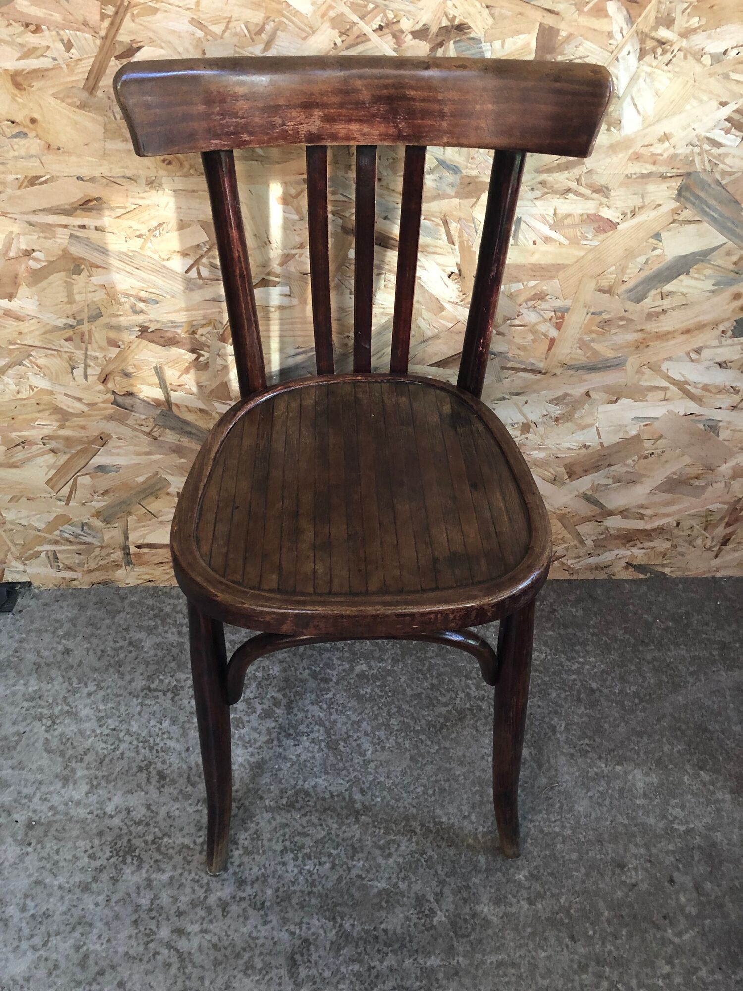 Old Chair Bistro Dark Curved Wood 70s Vintage