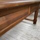 Solid walnut farmhouse castle table 1900 XXL