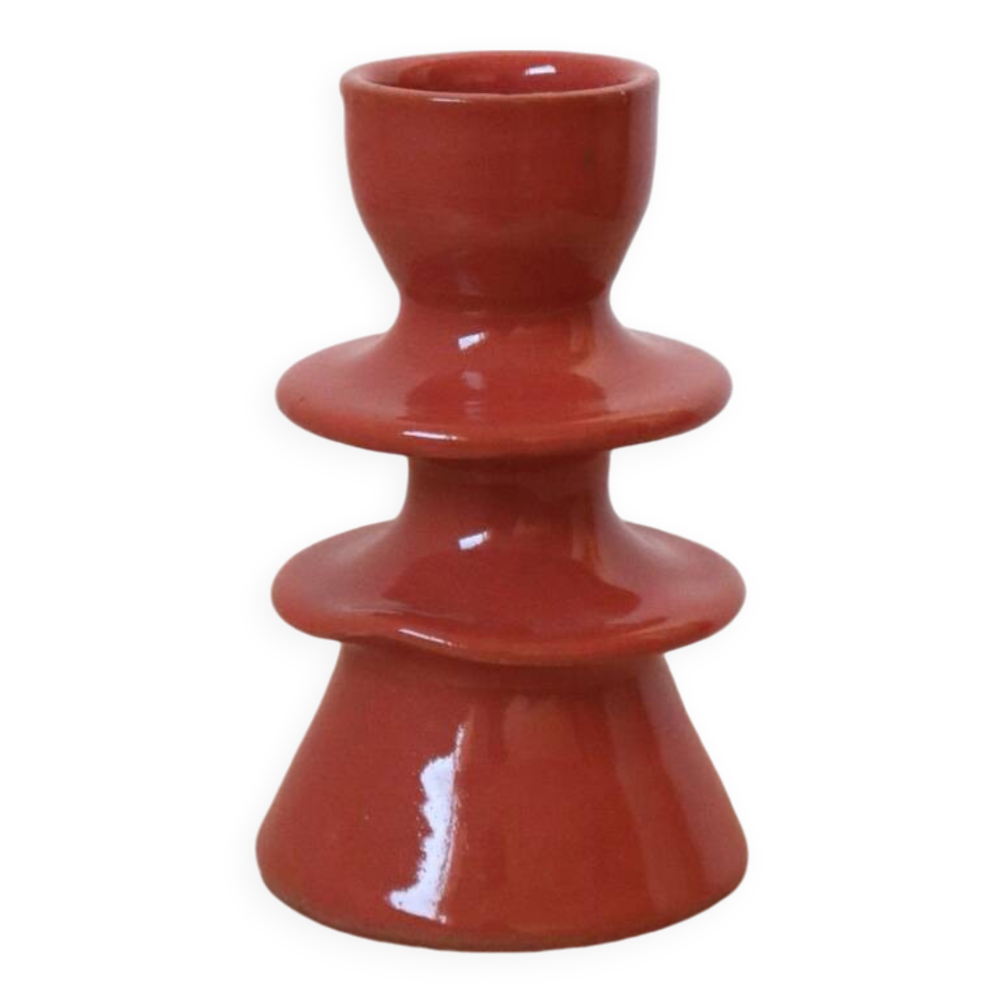 Dark pink ceramic colored candle holder