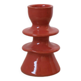 Dark pink ceramic colored candle holder
