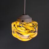 Multicolored veined opaline pendant lamp, 60s