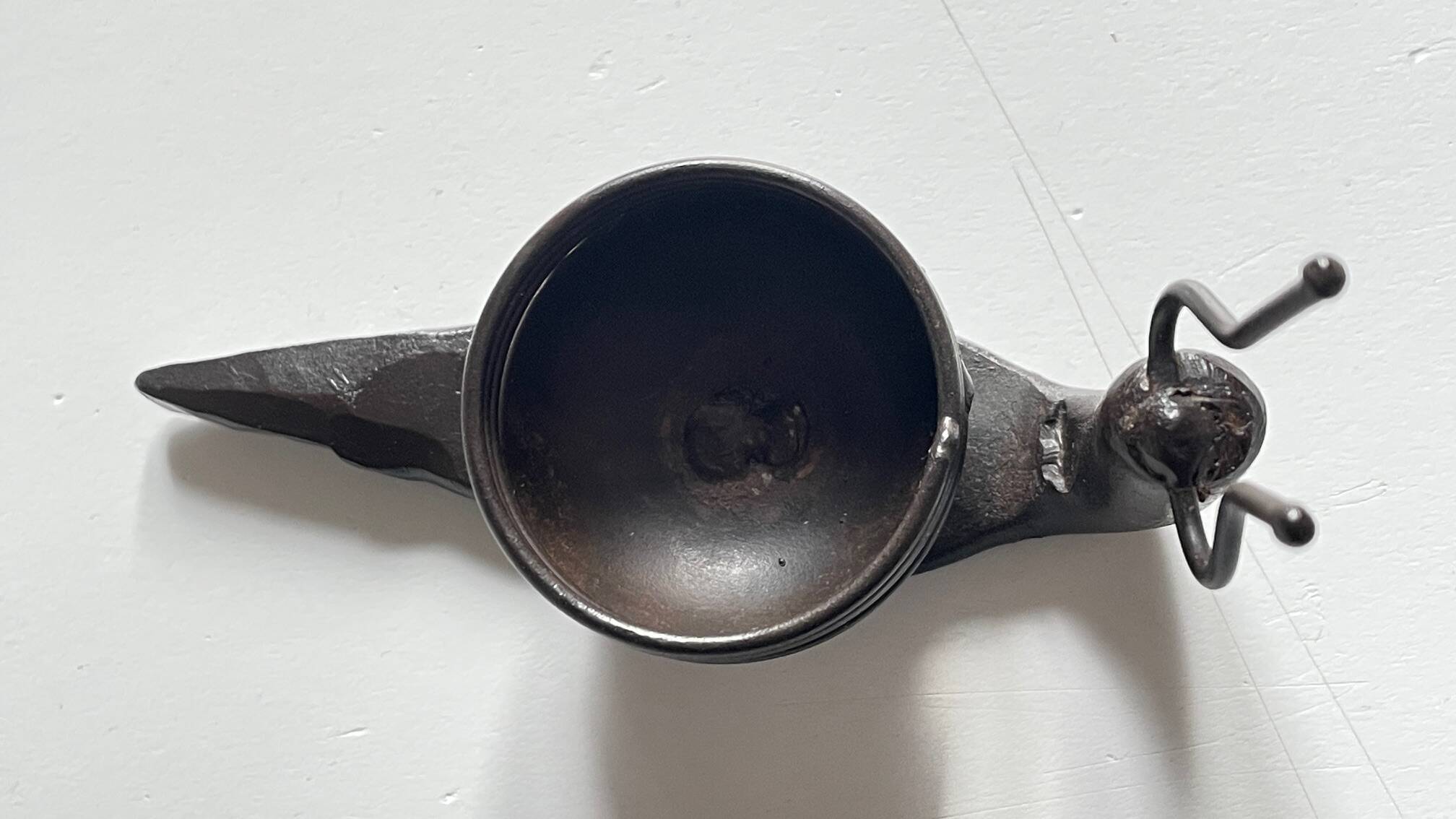 Brutalist vintage snail shape candle holder