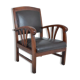 Fauteuil en bois et cuir