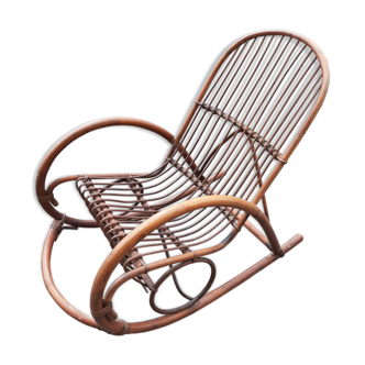 Rocking chair in rattan adult size