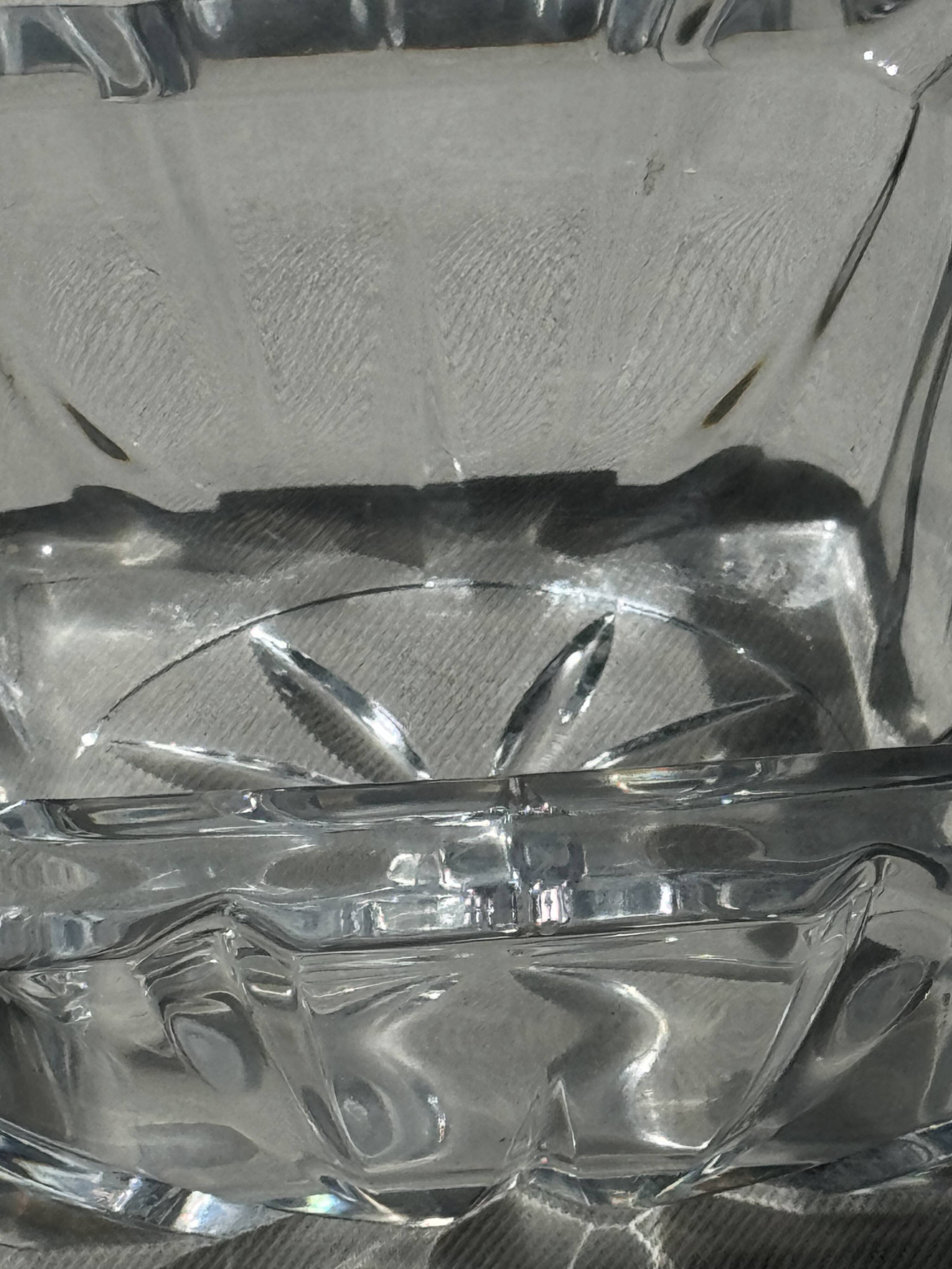 Large vintage square solid glass ashtray