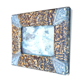 Frame in boiled cardboard and silver metal