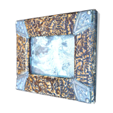 Frame in boiled cardboard and silver metal