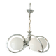 Vintage Space Age chandelier in opaline and chrome – 1970s