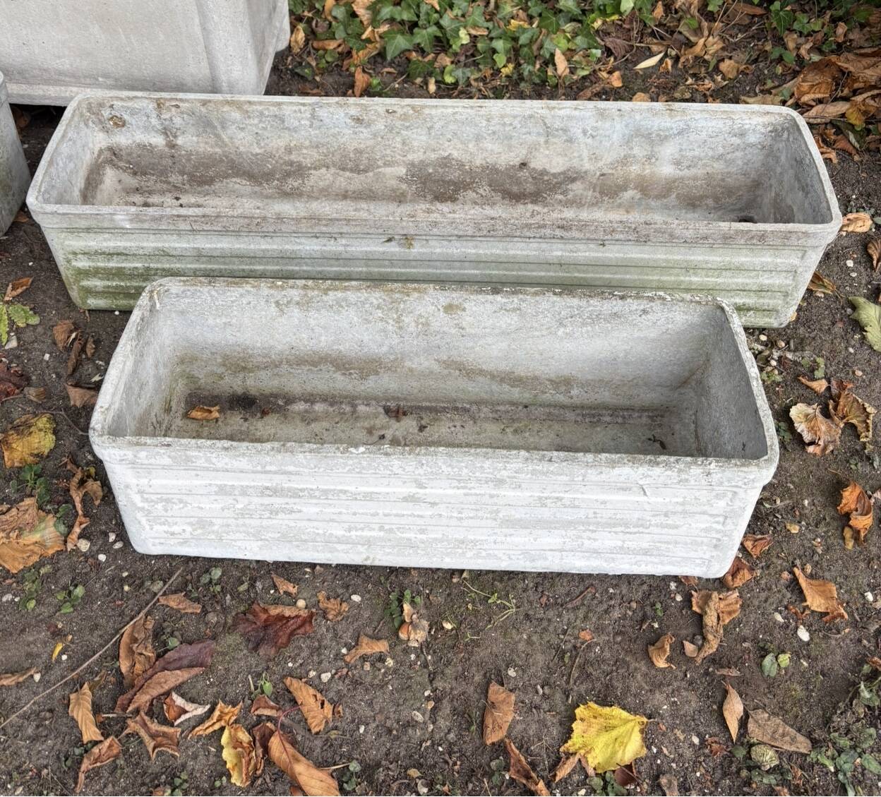Set of 4 fibreglass planters by Willy Guhl