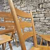 Lot of 8 country bistro chairs 1970