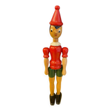 Statuette de pinocchio en bois articule jouet ancien