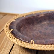 Plat ou corbeille vannerie et céramique