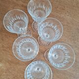 Service of 6 chissed wine glasses
