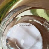 Mid-century modern crystal fruit bowl by Rene Delvenne for Val Saint Lambert, Belgium, 1960s.